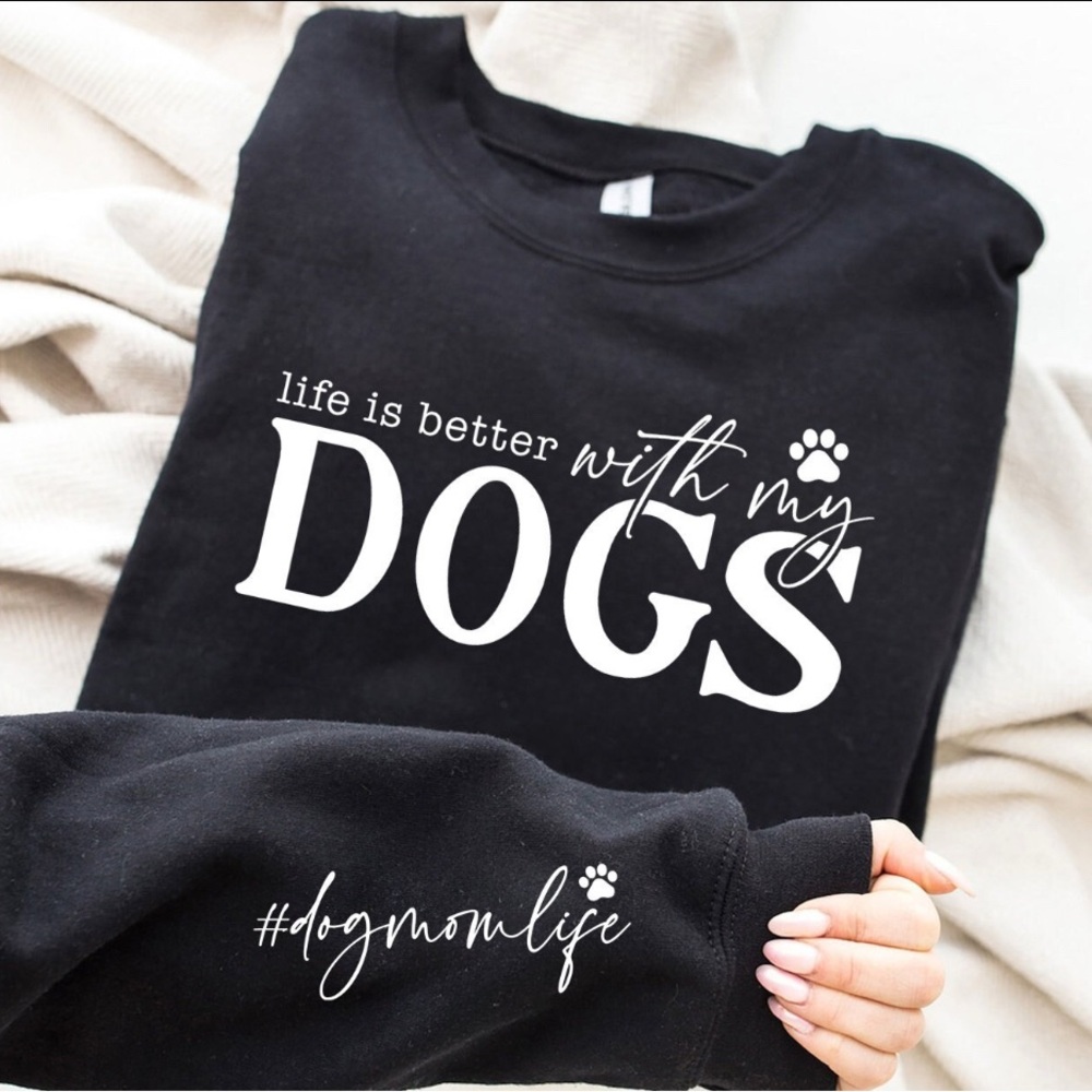 Gildan Black 'Life is Better with My Dogs' Sweatshirt